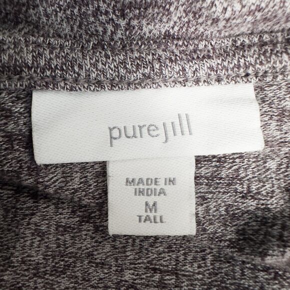 J Jill Pure Jill Marled Cowl Neck Dress Tunic Womens Medium Tall Purple Pockets - Picture 3 of 13